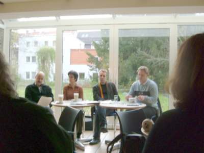 Porth  &copy; Rolf Becker, Wiebke Ahrlich, Stefan Wenzel und Sascha V&ouml;lkening beim Pressegespr&auml;chj im Apex