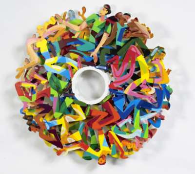 Nottbohm 2006 &copy; Skulptur + Bild = Skild von David Gerstein- Bildhinweis: Skulptur vor wei&szlig;er Wand, Grau ist der Wandschatten