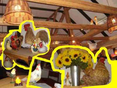 Porth , 2006 &copy; Wer das Spiel Moorhuhn kennt, wird an den H&uuml;hnern im Cornpickers H&uuml;hnerstall seine echte Freude haben.