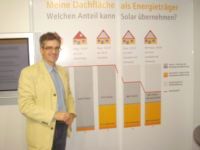 Porth , 2006 &copy; Klaus M&uuml;ller ist Installateur der Solaranlagen vom Genossenschaftsbetrieb BUSO Bund Solardach eG. Im Idealfall reichen schon 20% der Wohnfl&auml;che als Kollektorfl&auml;che aus, um den gesamten Warmwasserbedarf und den Heizbedarf zu decken. Angesichts der derzeit explodierenden &Ouml;lkosten rechnet sich eine Anlage in jedem Fall.