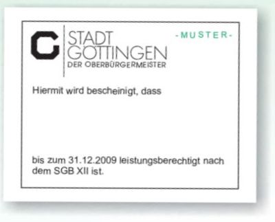 Pressefoto: Soft-Scan aus dem Flyer der Stadt G&ouml;ttingen , 2009 &copy; Aussehen der G&ouml;ttinger Sozialcard
