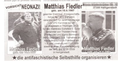 Pressefoto: , 2010 &copy; Antifa-Anzeige in G&ouml;ttinger Drucksache vom 12.3.2010 - Adresse geschw&auml;rzt