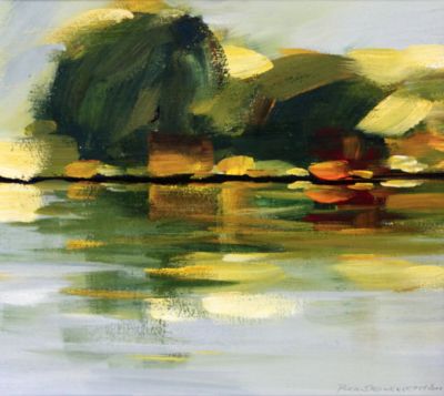 Pressefoto: , 2011 &copy; stark abstrahierte Bild con Puck Steinbrecher wohl mit Spiegelungen auf einem See