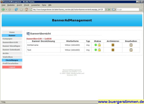 Pressefoto: http://www.buergerstimmen.de/ , 2008 &copy; Geschafft - jetzt muss nur noch der Redakteur der Internet-Zeitung www.buergerstimmen das Den Gedicht-Banner freigeben und in einen sicheren Bereich verschieben